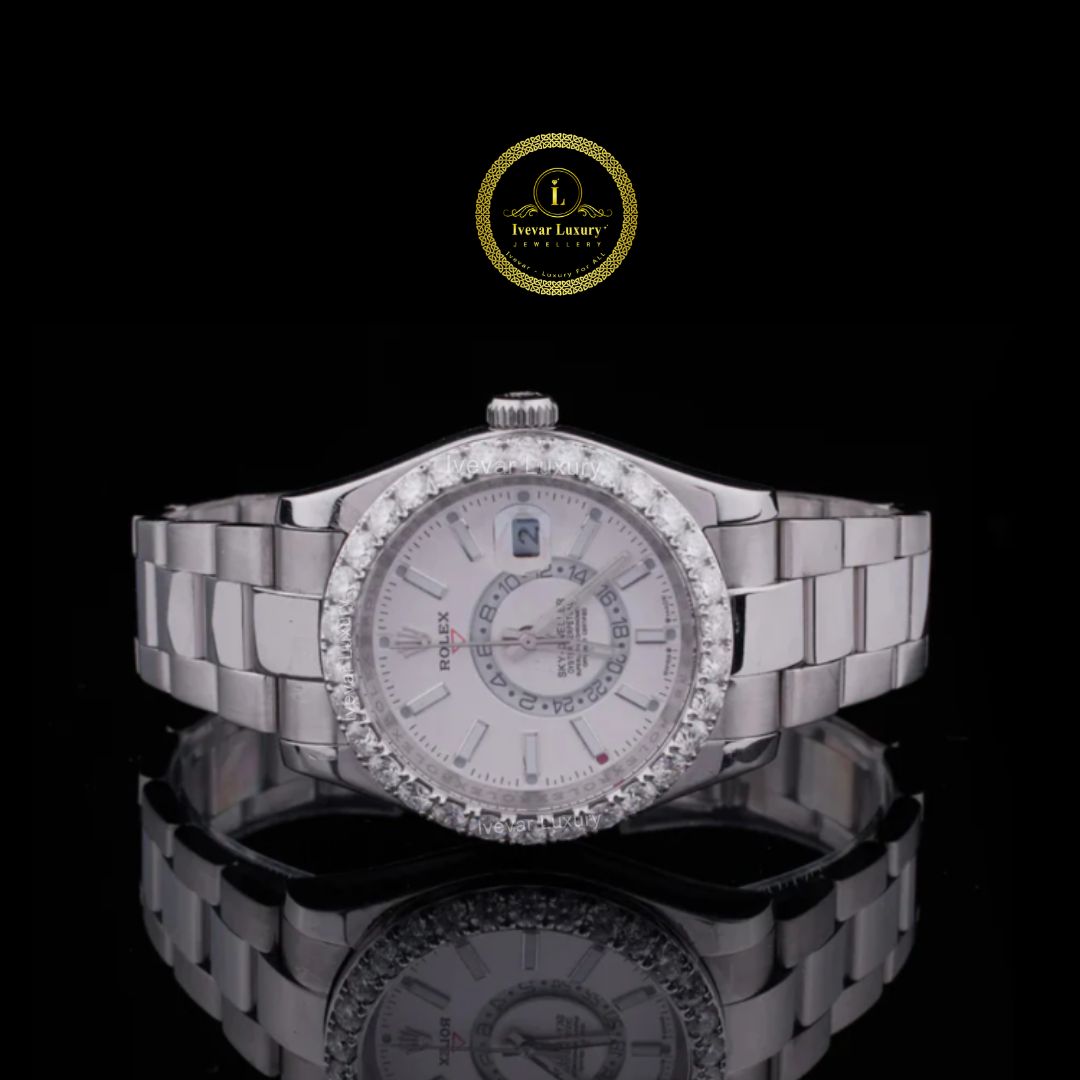 Men’s Fashion Watch Ivevar Bling Quartz with Lab Grown Sparkle