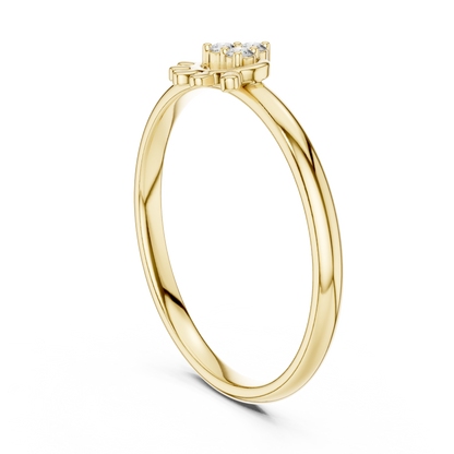 Modern Round Lab Diamond Cluster Delicate Ring - View 5