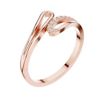 Open Swirl Round Lab Diamond Pave Ring - View 5