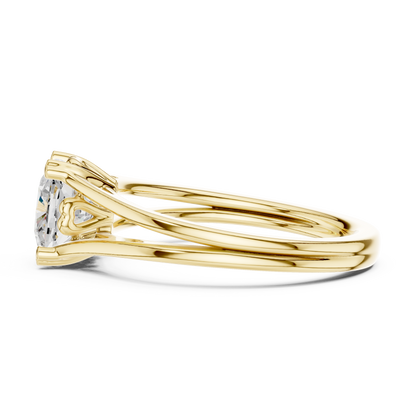 Split Shank Cushion Cut Lab Diamond Solitaire Rings - View 8
