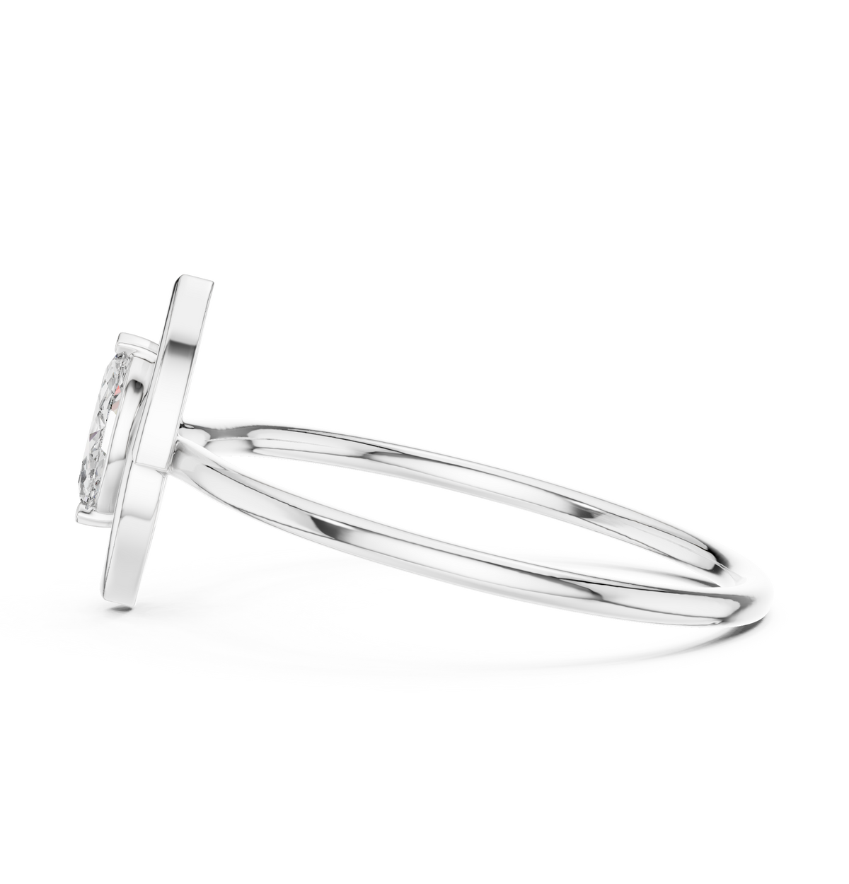 minimalist marquise solitaire lab diamond ring - view 9
