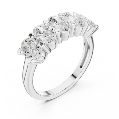 Oval Cut Five Stone Lab Diamond Ring - View 6
