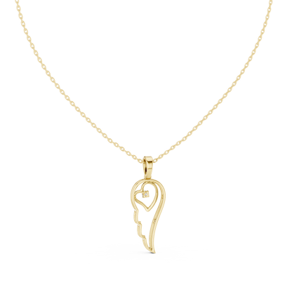 Abstract Spiritual Silhouette Charm Pendant with Round Lab Grown Diamond - View 7