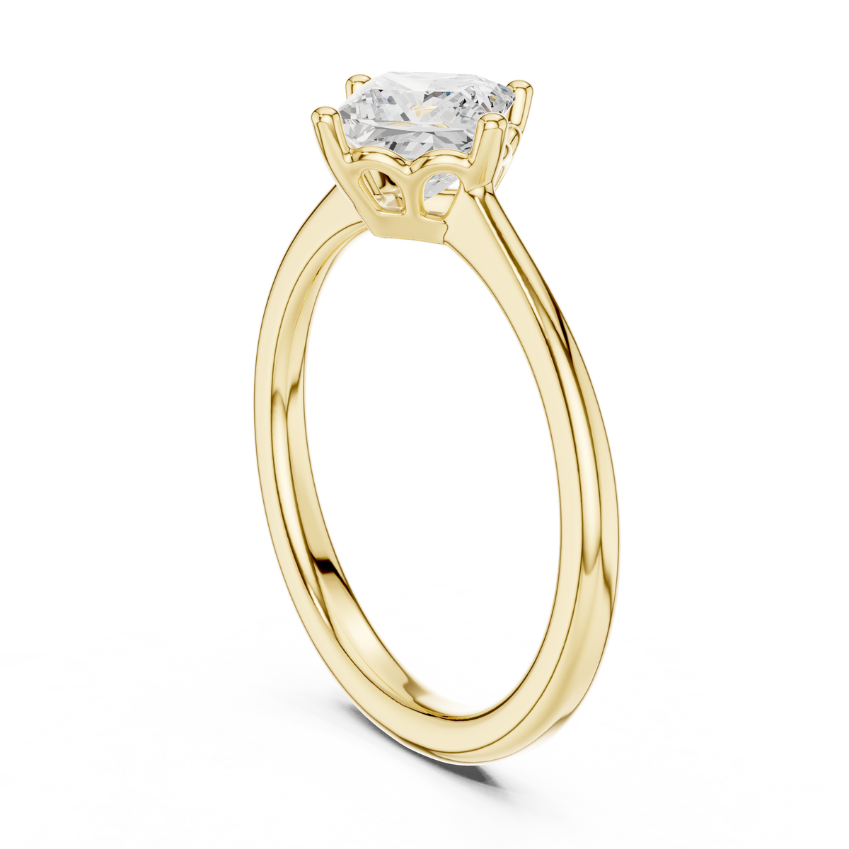 Princess Cut Lab Diamond Solitaire Rings - View 5