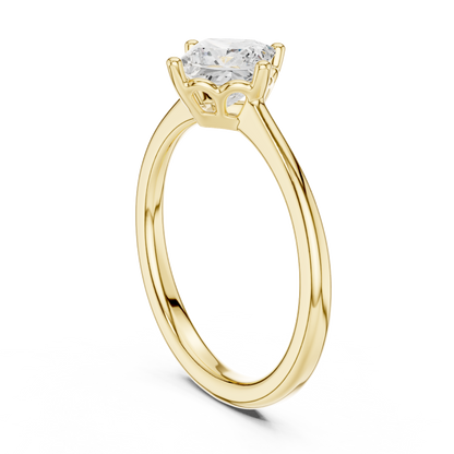 Princess Cut Lab Diamond Solitaire Rings - View 5