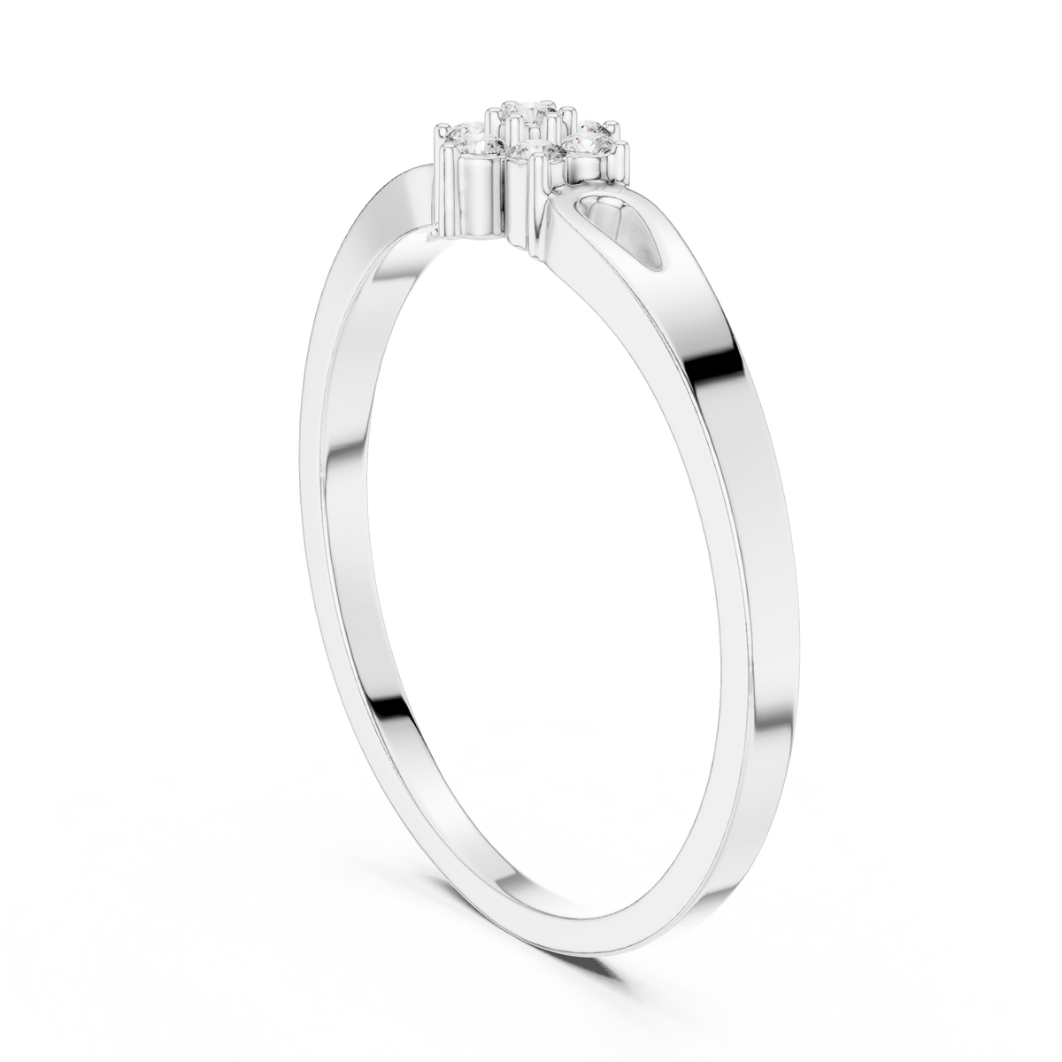 round cut lab diamond cluster ring open shoulder ring - view 7