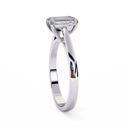 Radiant Cut Lab Diamond Engagement Solitaire Ring - View 3