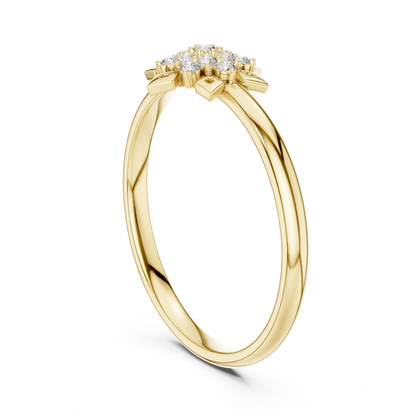 Snowflake Round Lab Diamond Cluster Anniversary Ring - View 5
