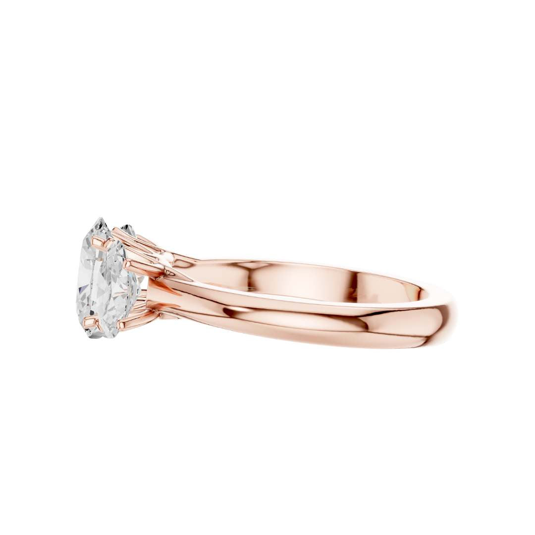 exclusive three stone oval lab diamond ring - view 8