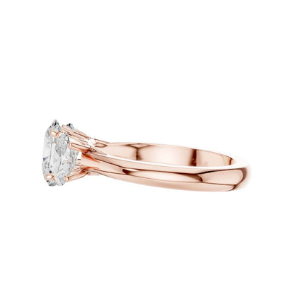 Exclusive Three Stone Oval Lab Diamond Ring - View 8