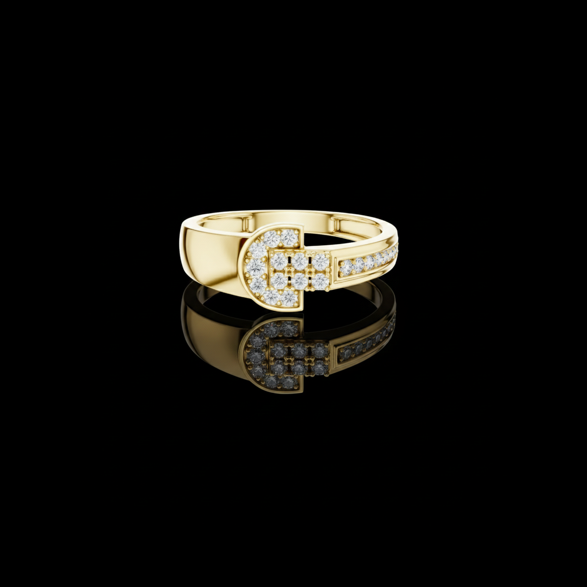 Round Lab Diamond Pave Statement Engagement Ring