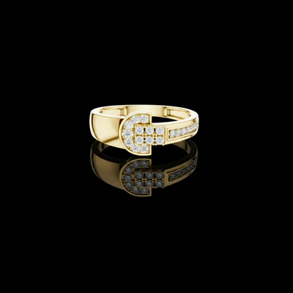 Round Lab Diamond Pave Statement Engagement Ring