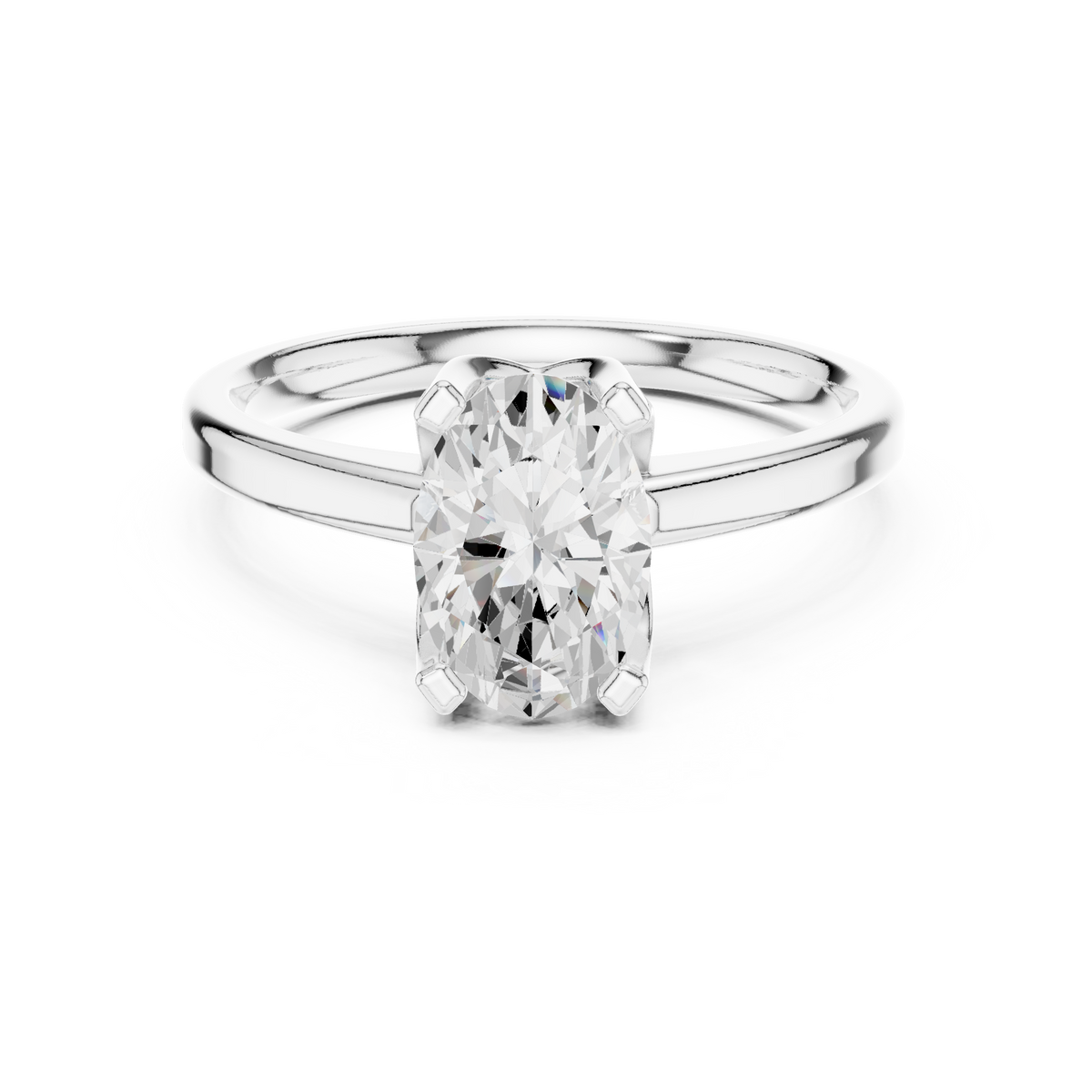 Exquisite Oval Cut Lab Diamond Solitaire Ring - View 3