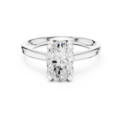 Exquisite Oval Cut Lab Diamond Solitaire Ring - View 3