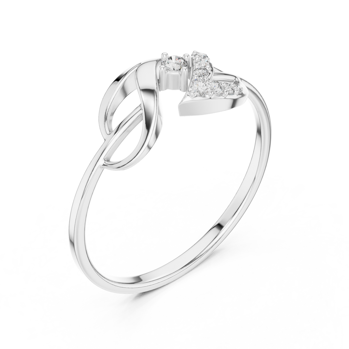elegant interlocking infinity round lab diamond engagement ring - view 4