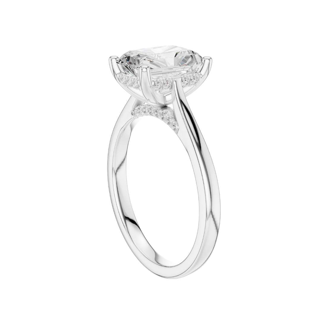 radiant cut lab diamond split shank solitaire engagement ring - view 12