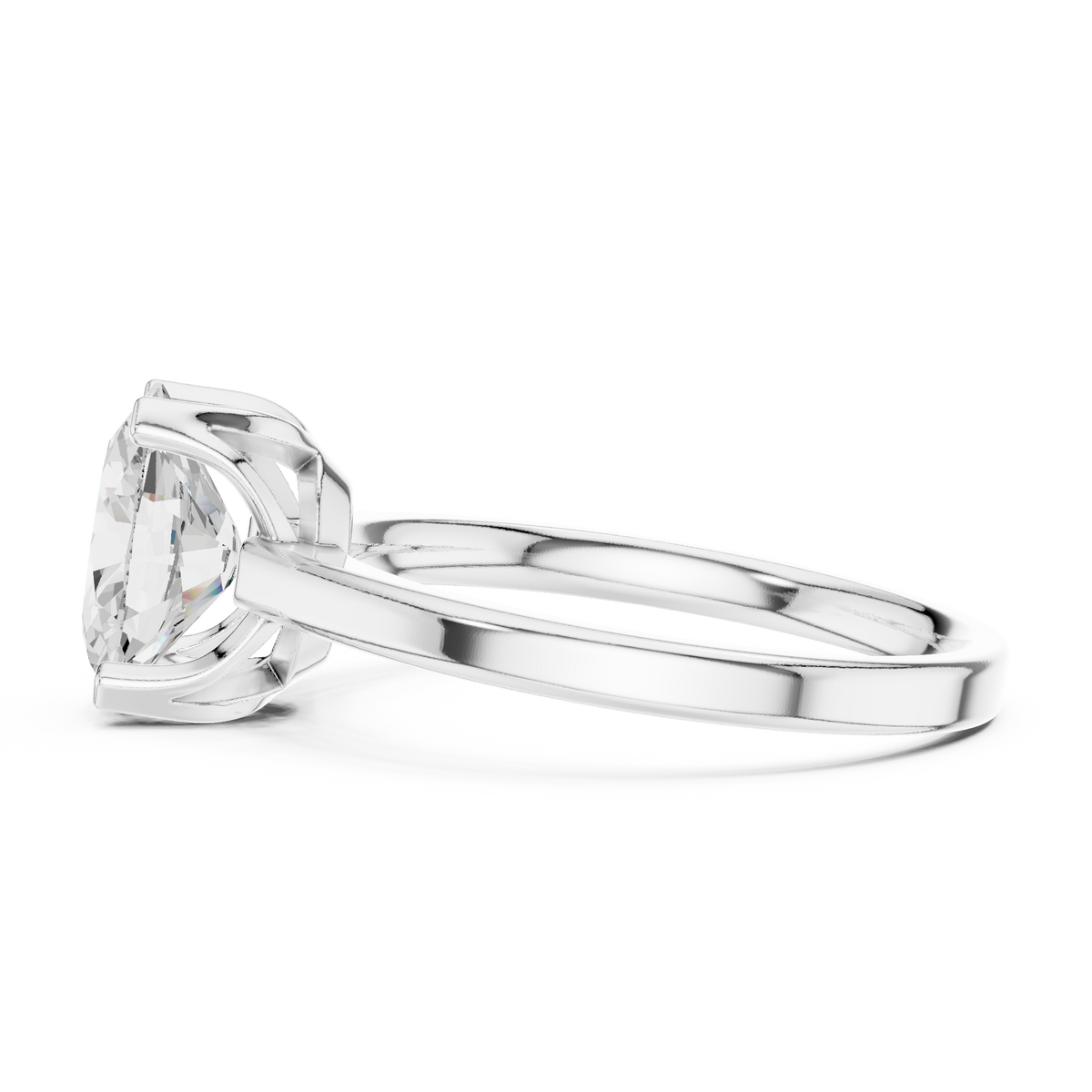 Exquisite Oval Cut Lab Diamond Solitaire Ring - View 9