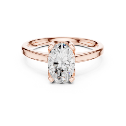 Exquisite Oval Cut Moissanite Diamond Solitaire Ring - View 2