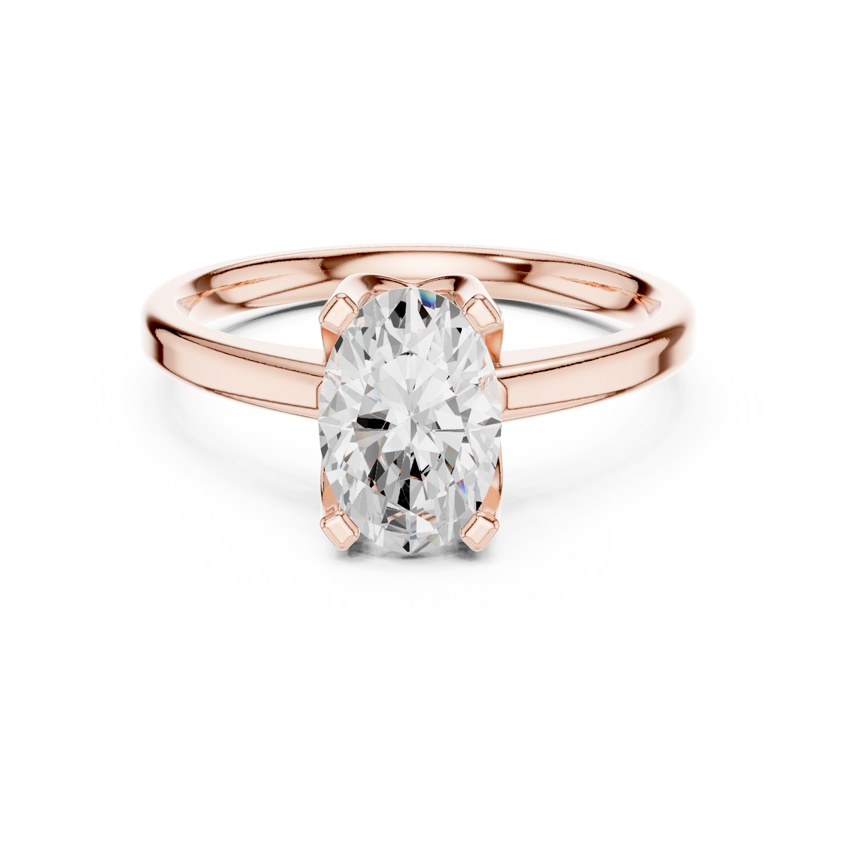 exquisite oval cut lab diamond solitaire ring - view 2