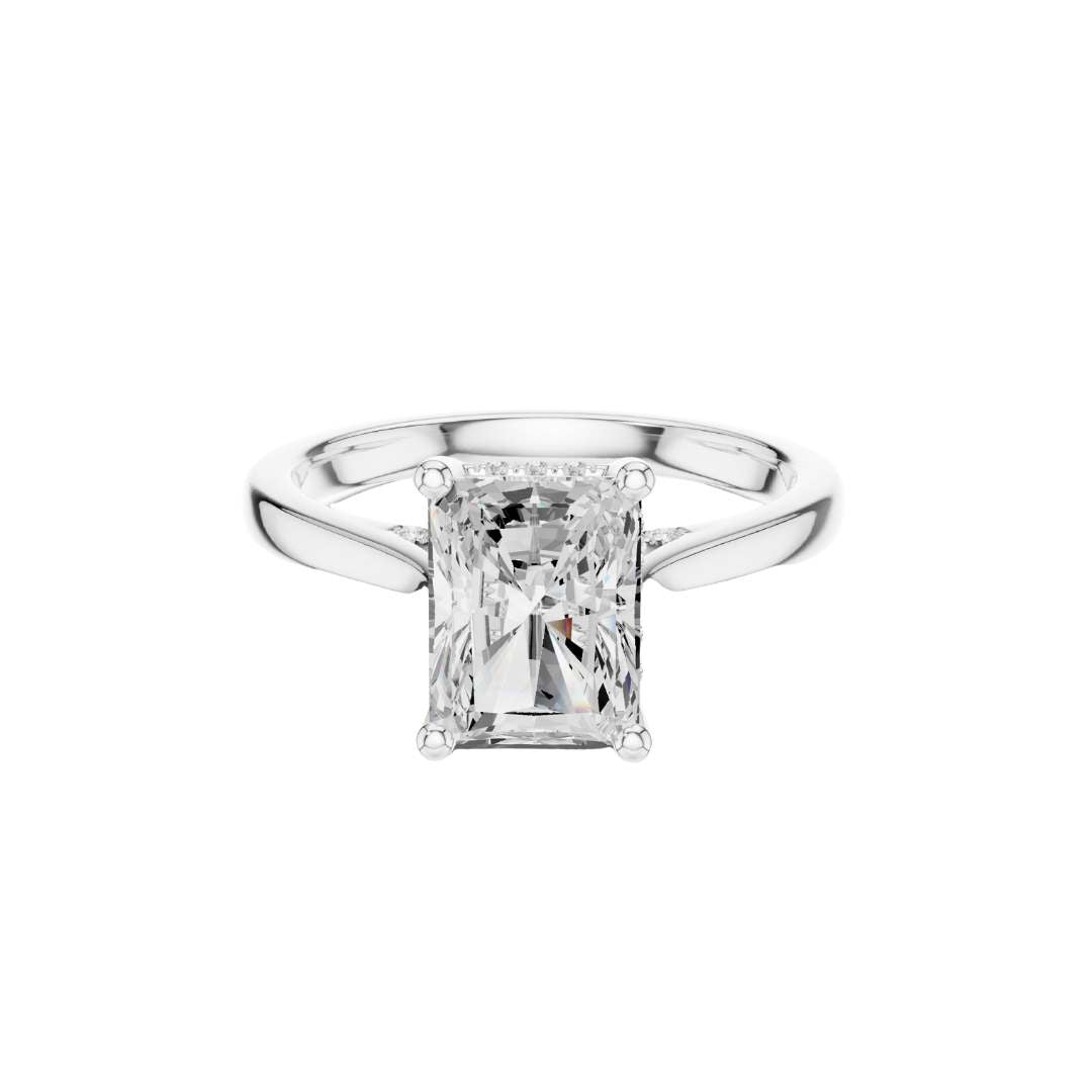 radiant cut lab diamond split shank solitaire engagement ring - view 3