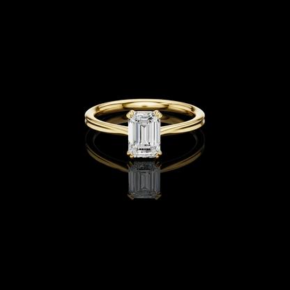 Emerald Cut Lab Diamond Solitaire Engagement Ring