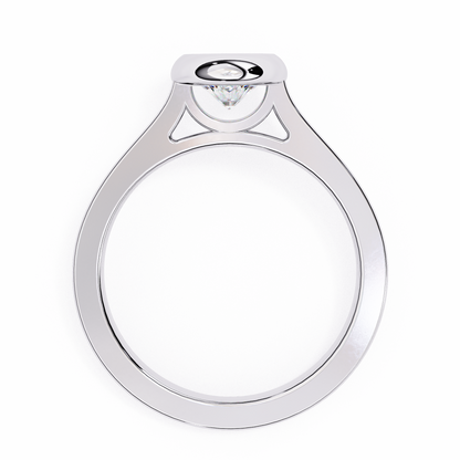 Round Cut Bezel Setting Lab Diamond Solitaire Wedding Ring - View 10