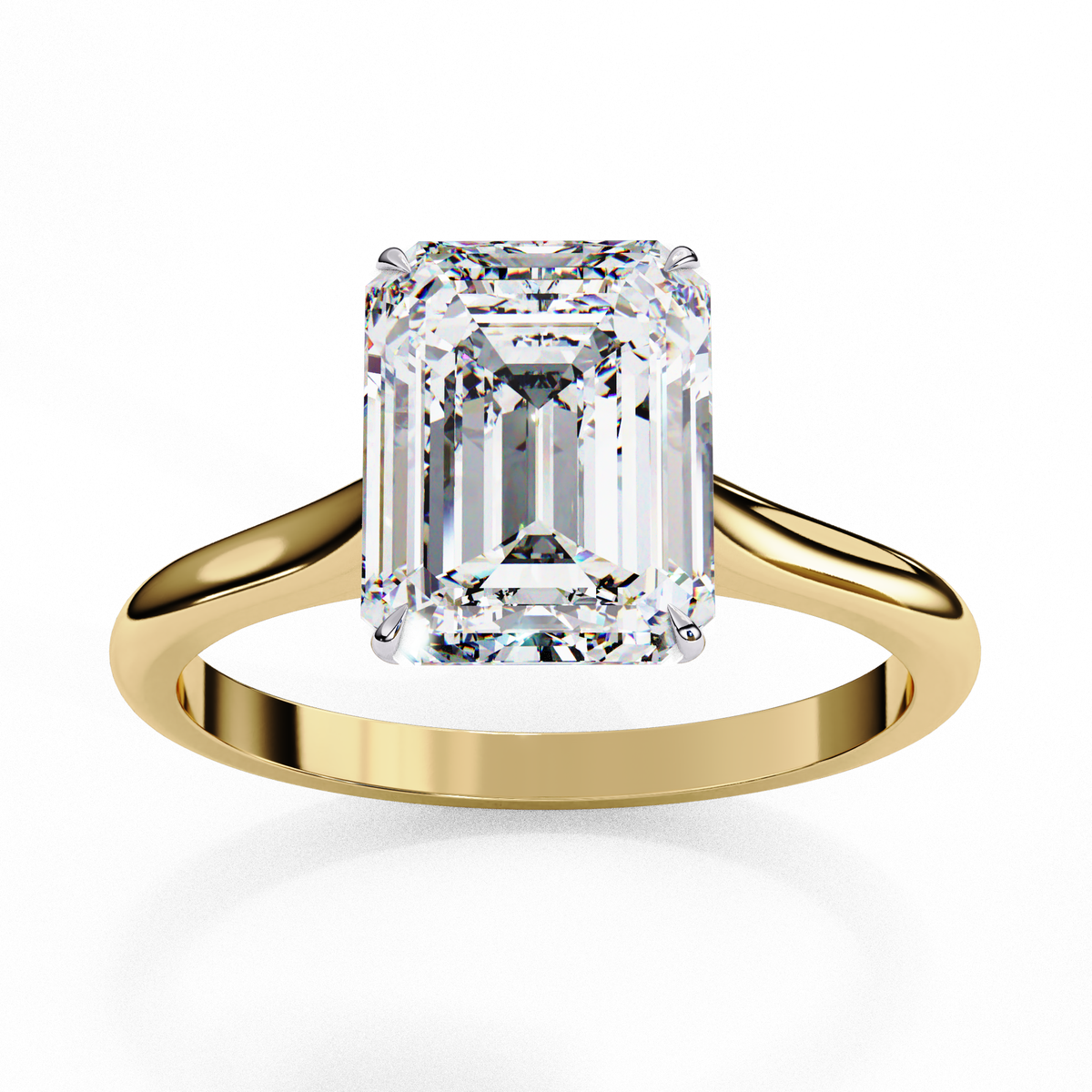 classic emerald cut lab diamond solitaire ring with four prong - view 8