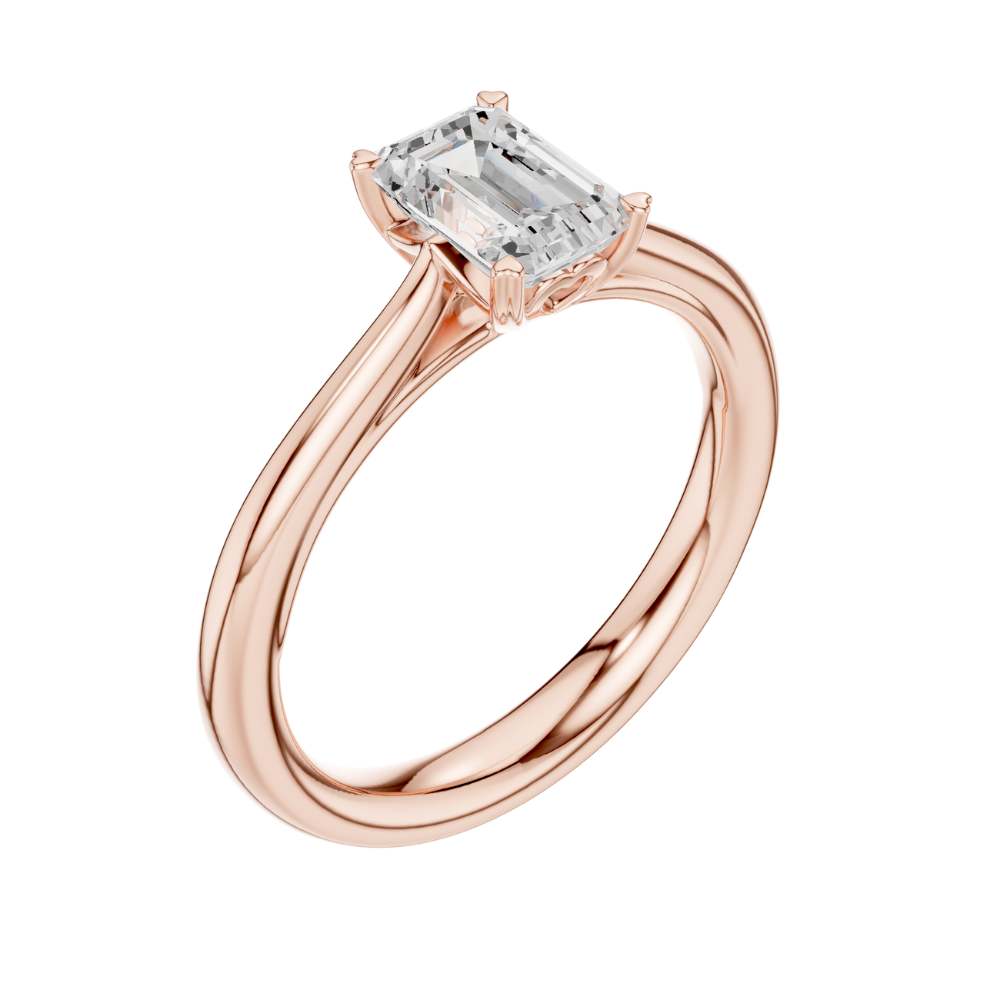 brilliant emerald cut lab diamond classic solitaire ring - view 5