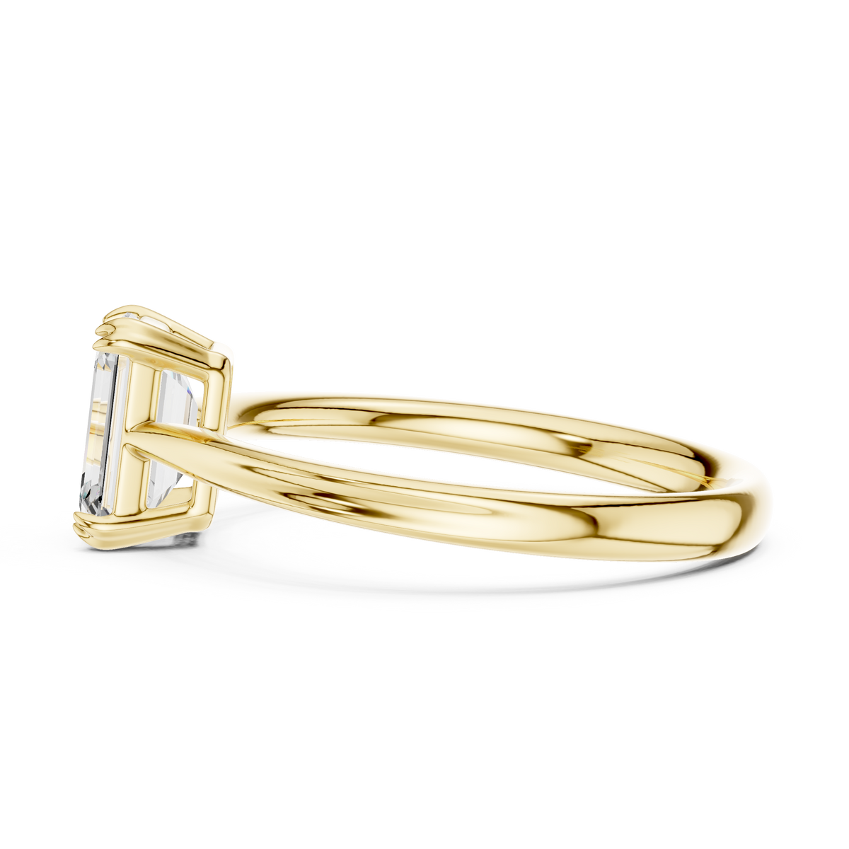 emerald cut lab diamond solitaire engagement ring - view 8
