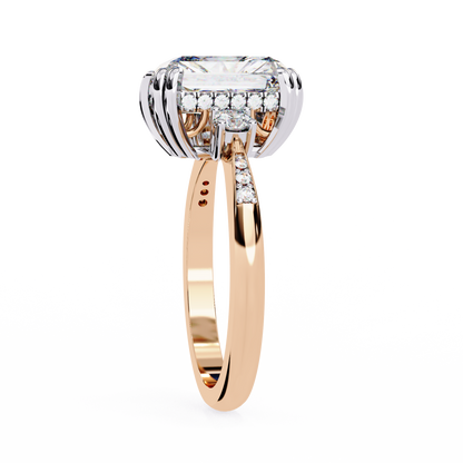 Radiant Cut Three Stone Lab Diamond Solitaire Wedding Ring - View 6