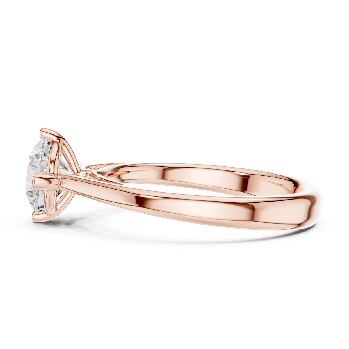round lab diamond solitaire engagement ring - view 9