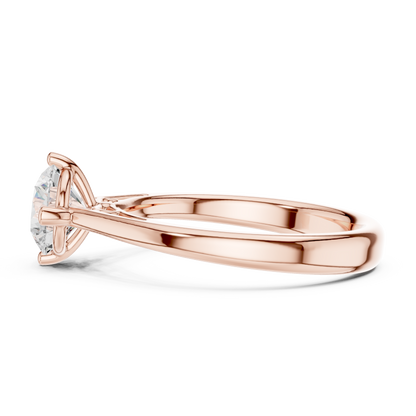 Round Lab Diamond Solitaire Engagement Ring - View 9