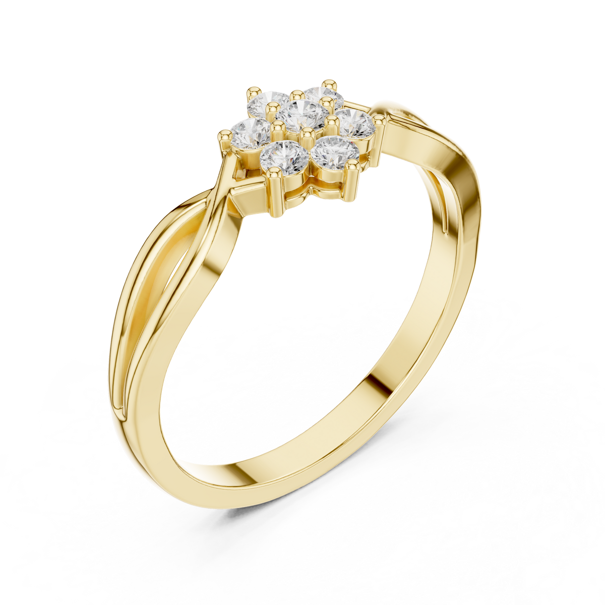 infinity flower cluster lab diamond engagement ring - view 4