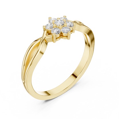 Infinity Flower Cluster Lab Diamond Engagement Ring - View 4