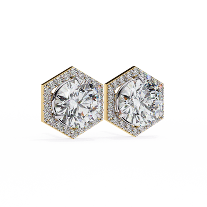 Ethical Luxury Best Lab Grown Round Cut Diamond Earring for Conscious Girl - View 2