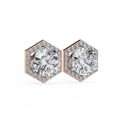 Ethical Luxury Best Lab Grown Round Cut Diamond Earring for Conscious Girl - View 3