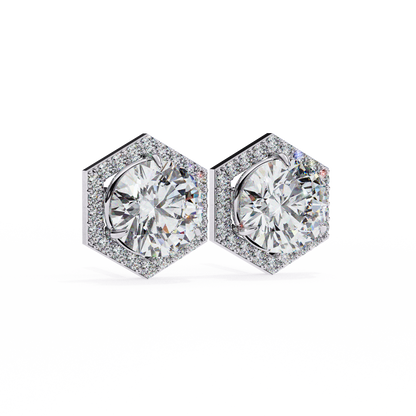 Ethical Luxury Best Lab Grown Round Cut Diamond Earring for Conscious Girl - View 4