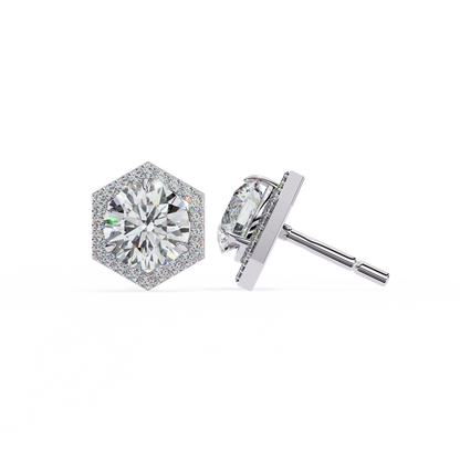 Ethical Luxury Best Lab Grown Round Cut Diamond Earring for Conscious Girl - View 5