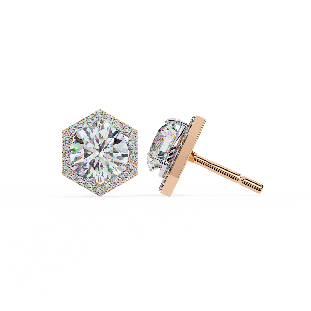 Ethical Luxury Best Lab Grown Round Cut Diamond Earring for Conscious Girl - View 6