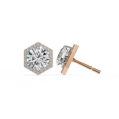 Ethical Luxury Best Lab Grown Round Cut Diamond Earring for Conscious Girl - View 6