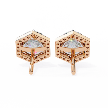 Ethical Luxury Best Lab Grown Round Cut Diamond Earring for Conscious Girl - View 9