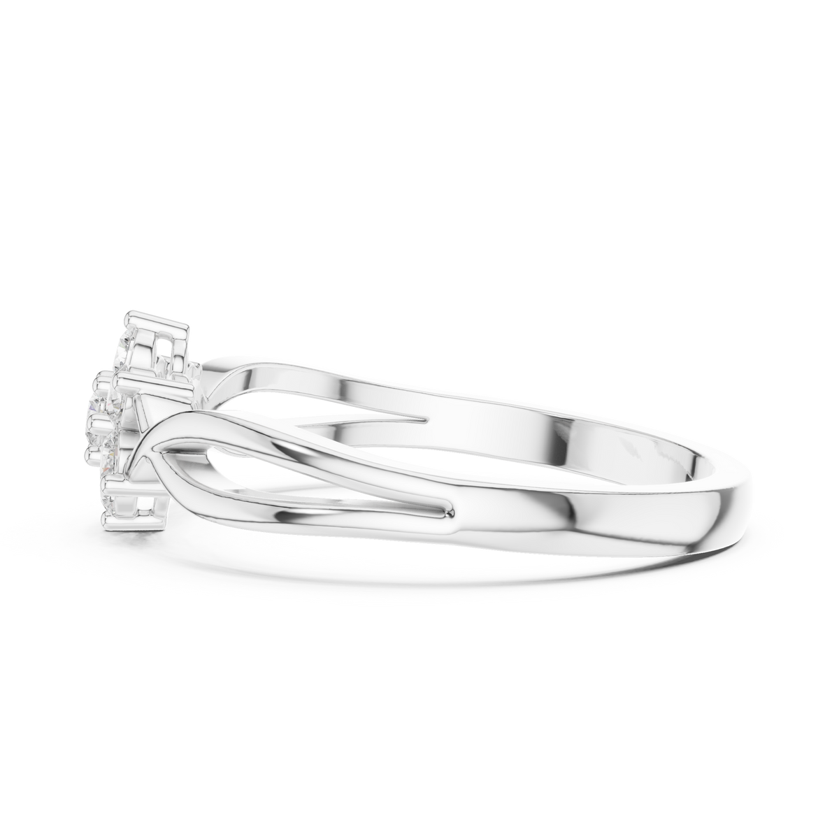 Infinity Flower Cluster Lab Diamond Engagement Ring - View 9