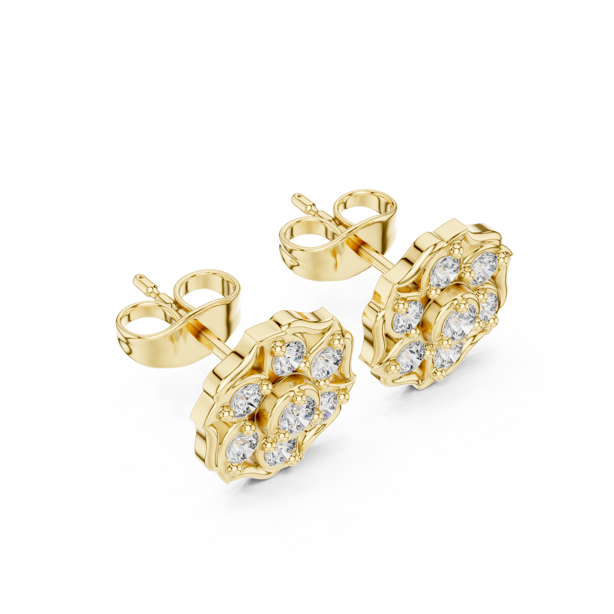 infinity twist round brilliant cut lab diamond stud earrings interlocking loop - view 7