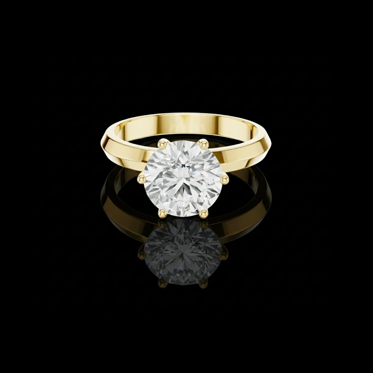 Round Cut Lab Diamond Solitaire Engagement Ring