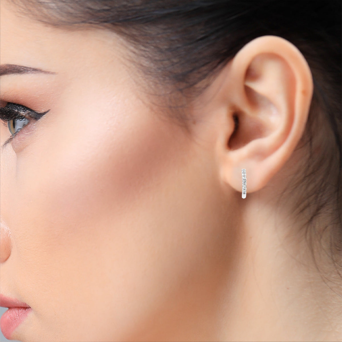 exquisite luxury lab diamond earring round brilliant cut luxury hoops with elegance - view 10