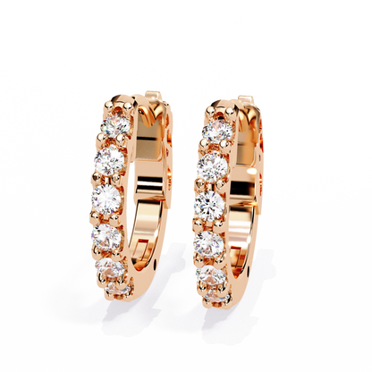 Exquisite Luxury Lab Diamond Earring Round Brilliant Cut Luxury Hoops With Elegance - View 2