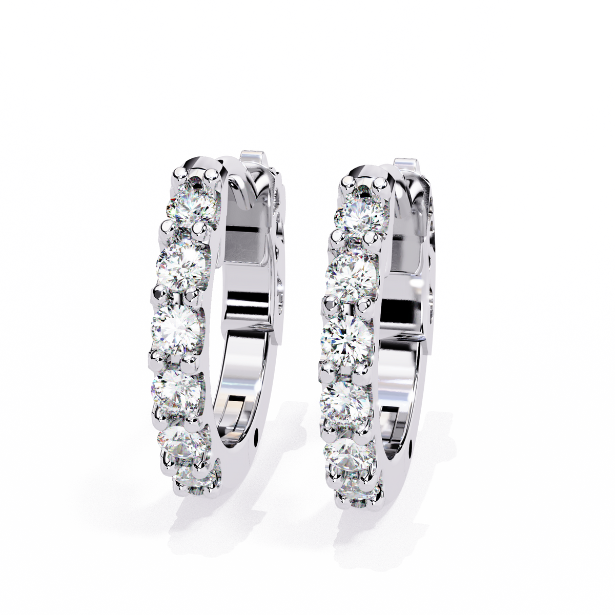 exquisite luxury lab diamond earring round brilliant cut luxury hoops with elegance - view 3