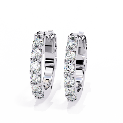 Exquisite Luxury Lab Diamond Earring Round Brilliant Cut Luxury Hoops With Elegance - View 3