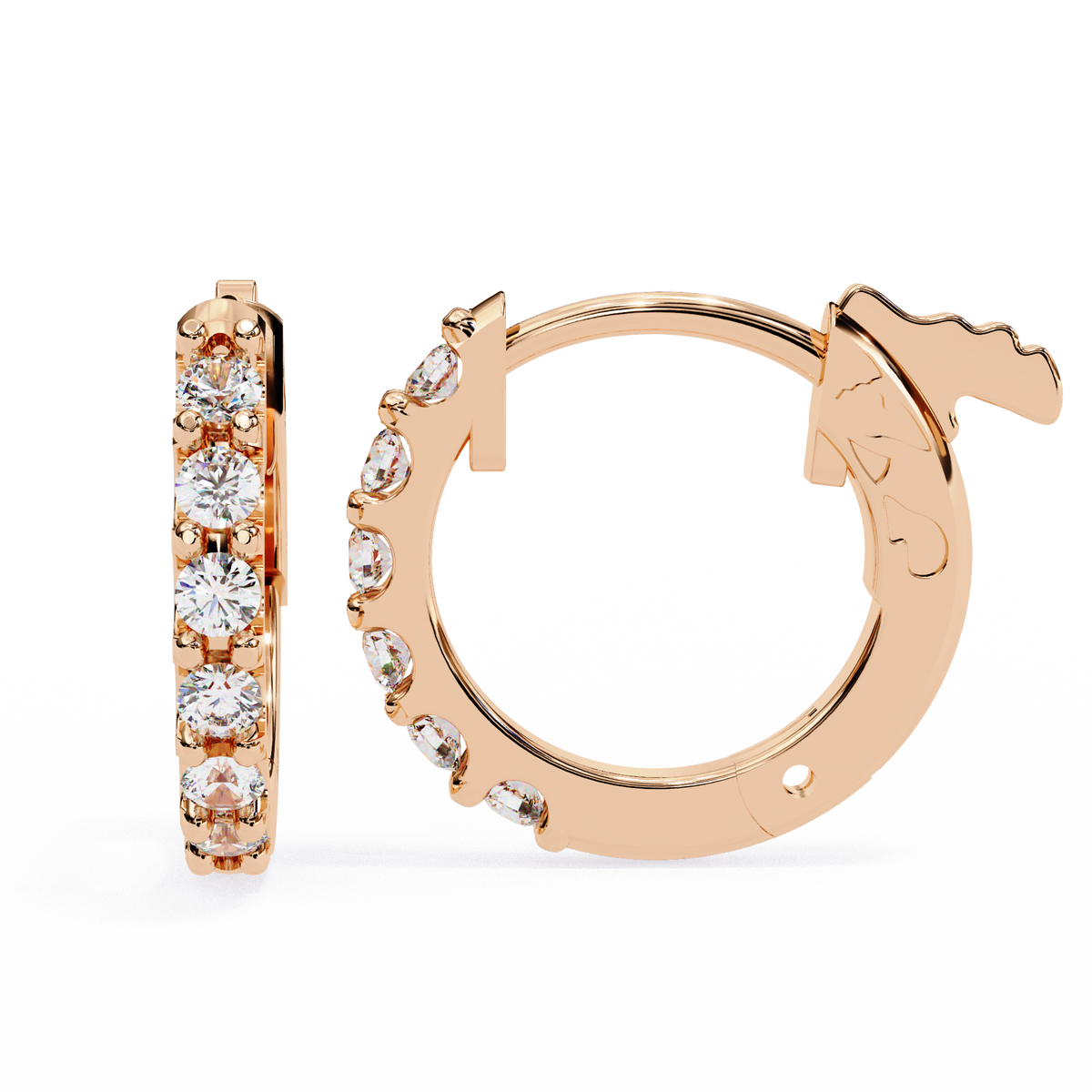 exquisite luxury lab diamond earring round brilliant cut luxury hoops with elegance - view 5