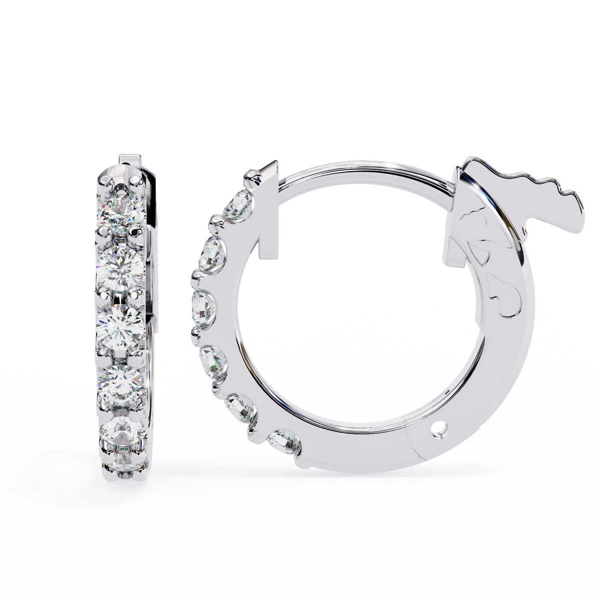 exquisite luxury lab diamond earring round brilliant cut luxury hoops with elegance - view 6